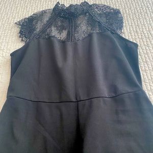 Black Laced Top Cat Suit